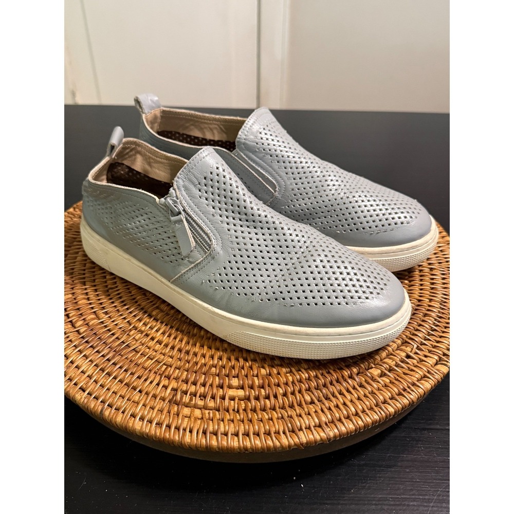 Propet Durocloud Men 11‎ X 2E Light Blue Grey Perforated Leather Slip On WCX015L